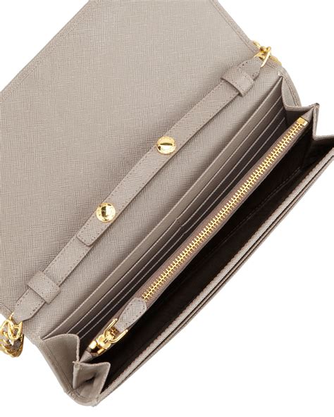 prada wallet on chain grey|Prada purse with wallet holder.